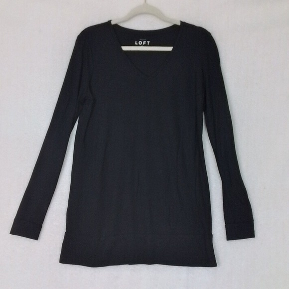 LOFT Soft Weighted Casual Tunic Size Small in Black‎ - Picture 1 of 10
